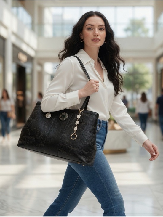Coach Handbags - Vintage Coach kiss lock soho shoulder bag Black Leather with Signature Charm